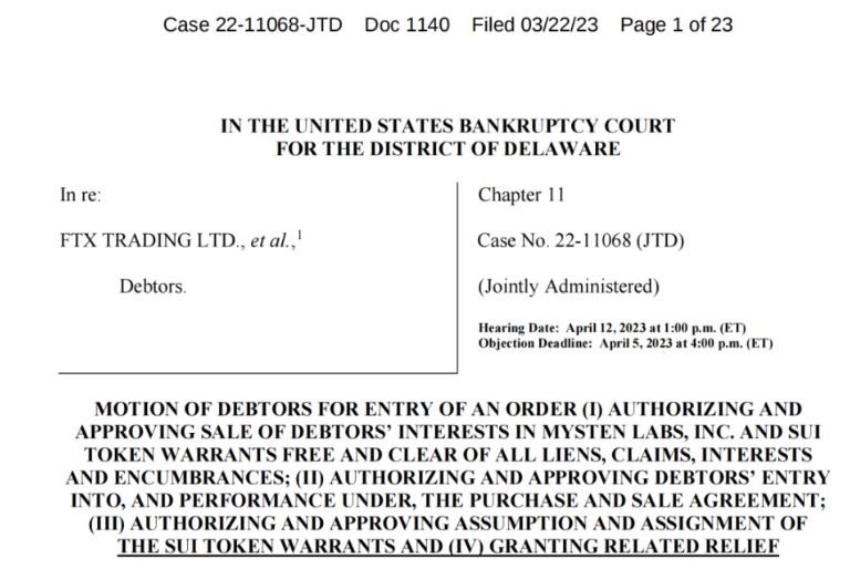123 页法庭文件还原 FTX 投资 Mysten Labs 情况：透露了哪些 SUI 的信息？