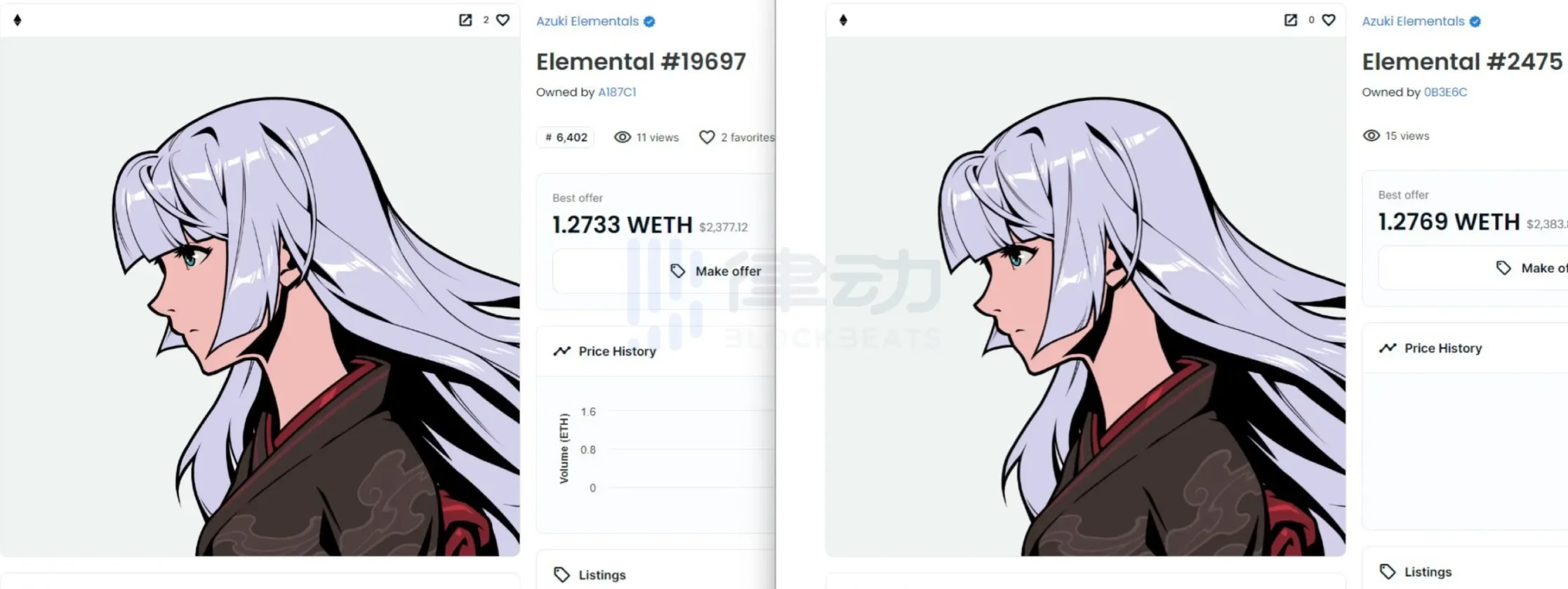 Azuki发售的Elementals为什么会撞图?