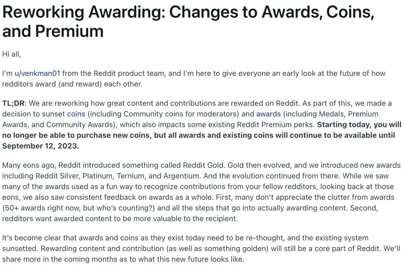 Reddit多个社区积分代币飙涨背后：将重新设计现有奖励系统，明确Avatars 和积分可交易