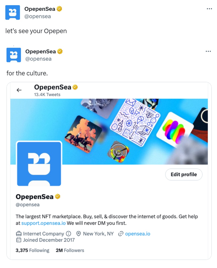 让OpenSea官推都为之改名的Opepen,到底有什么魔力?