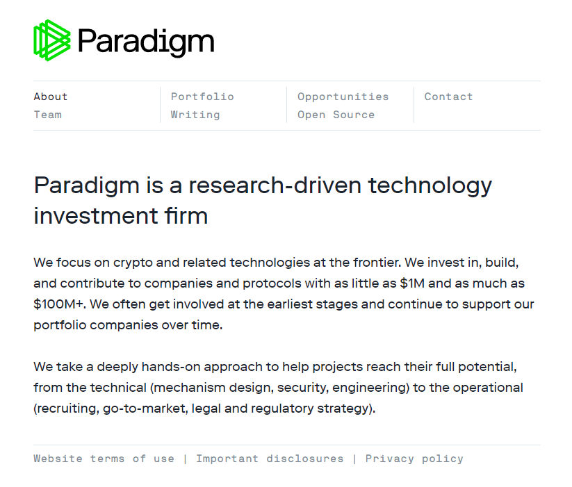 一分钟速览加密基金Paradigm成长史,所投项目最爱空投