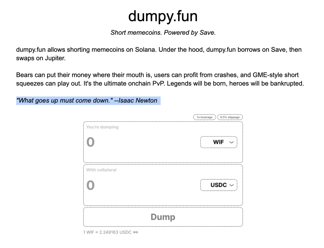 解读dumpy.fun ：Solend更名后的新产品，允许做空Meme币让PVP来的更加猛烈
