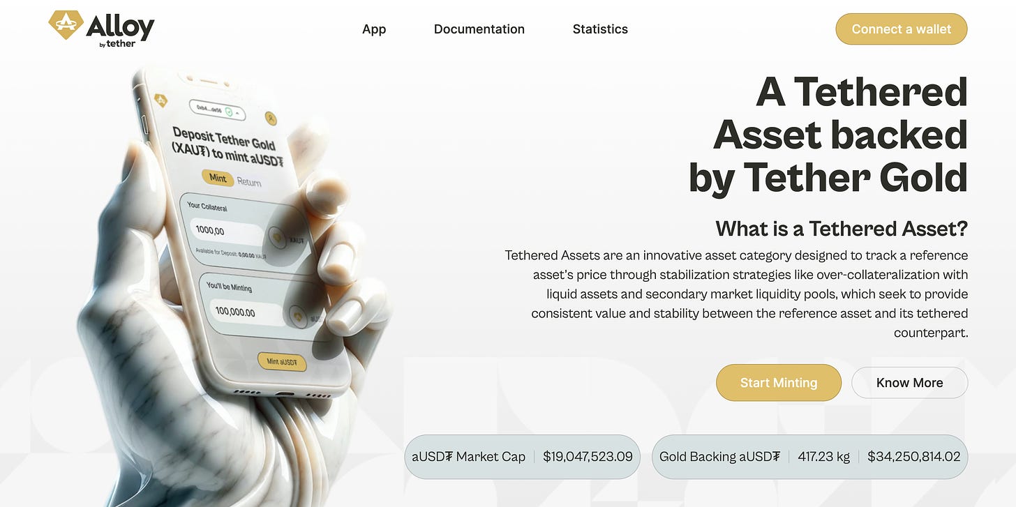 Tether的稳定币新尝试aUSDT：黄金支持的数字资产