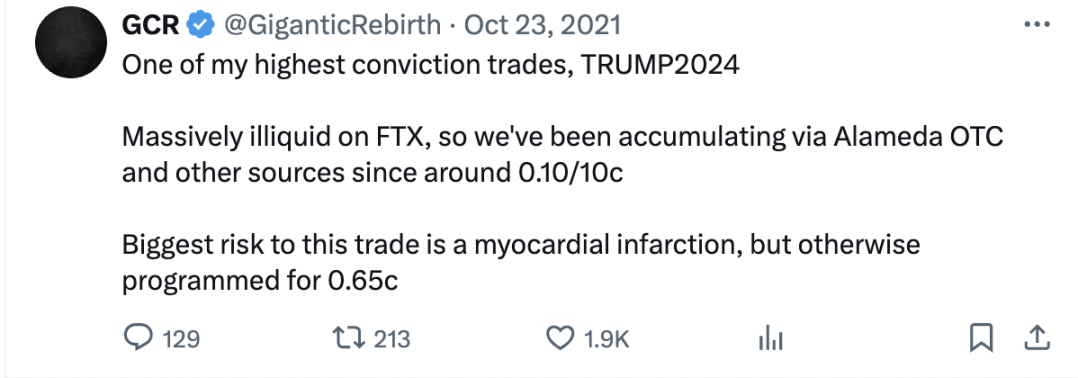 传奇交易员GCR的Trump交易，提前三年预知未来？
